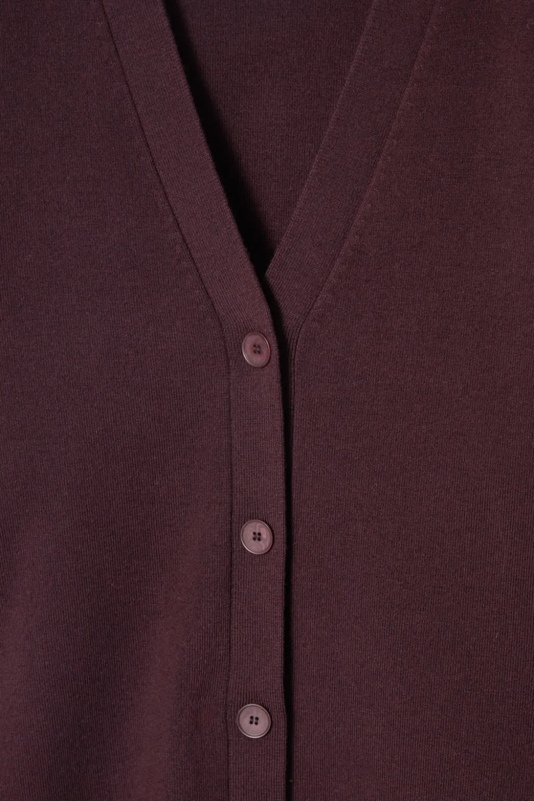 Sale COS WAISTED WOOL V-NECK CARDIGAN BORDEAUX RED