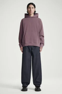 Hot COS WASHED COTTON-JERSEY HOODIE PURPLE