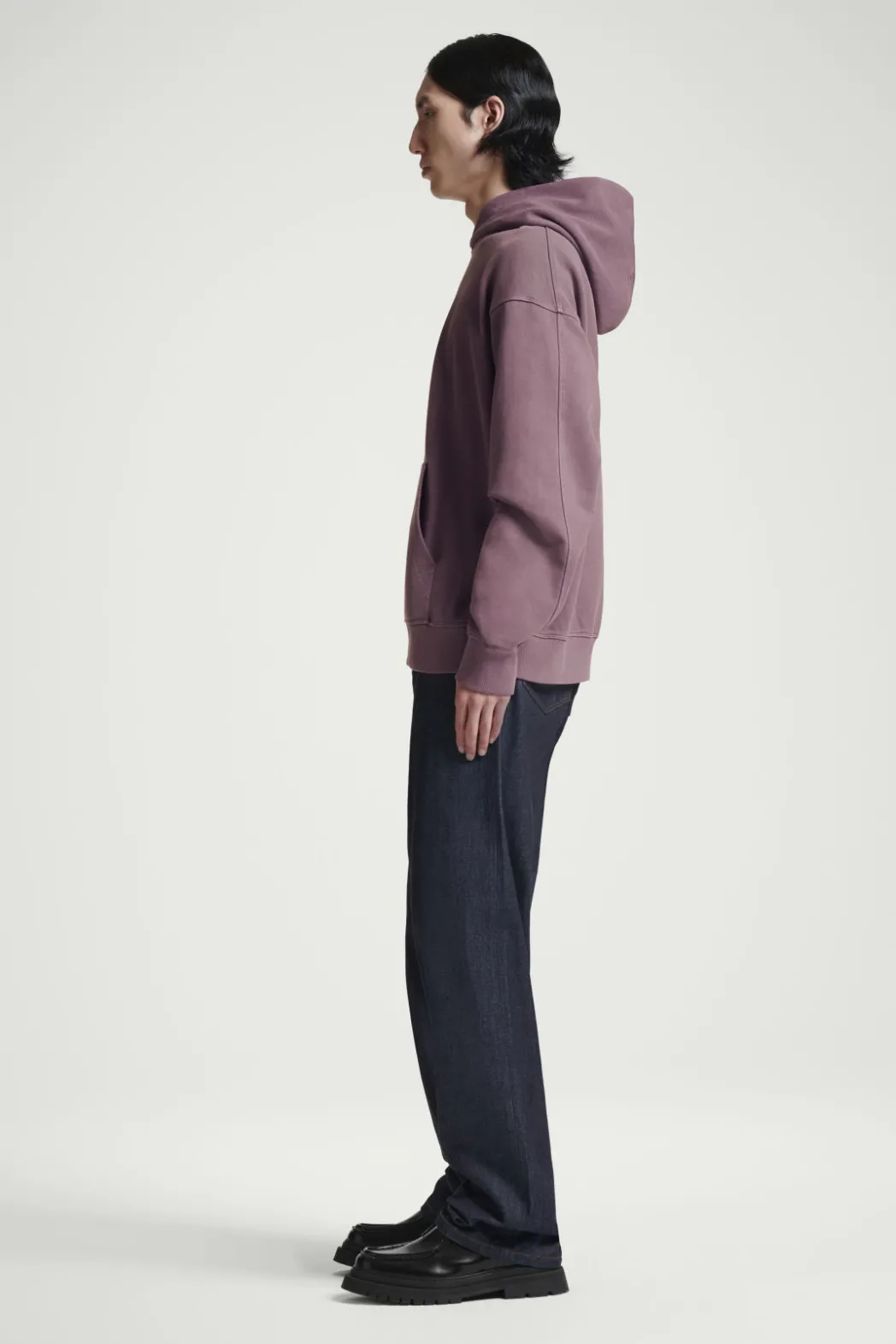 Hot COS WASHED COTTON-JERSEY HOODIE PURPLE