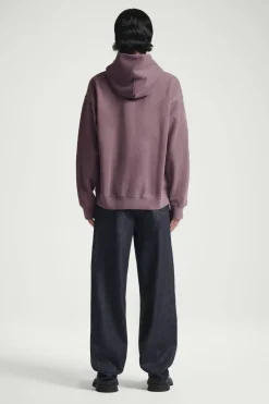Hot COS WASHED COTTON-JERSEY HOODIE PURPLE