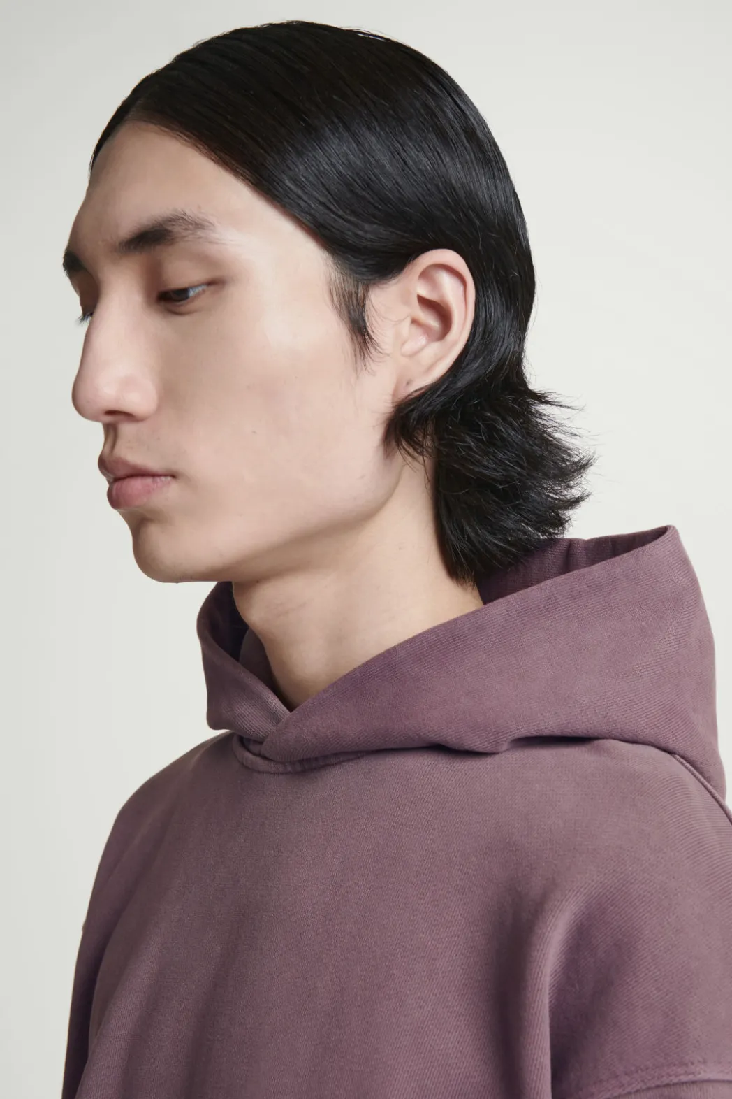 Hot COS WASHED COTTON-JERSEY HOODIE PURPLE