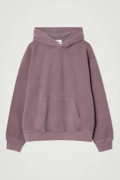 Hot COS WASHED COTTON-JERSEY HOODIE PURPLE