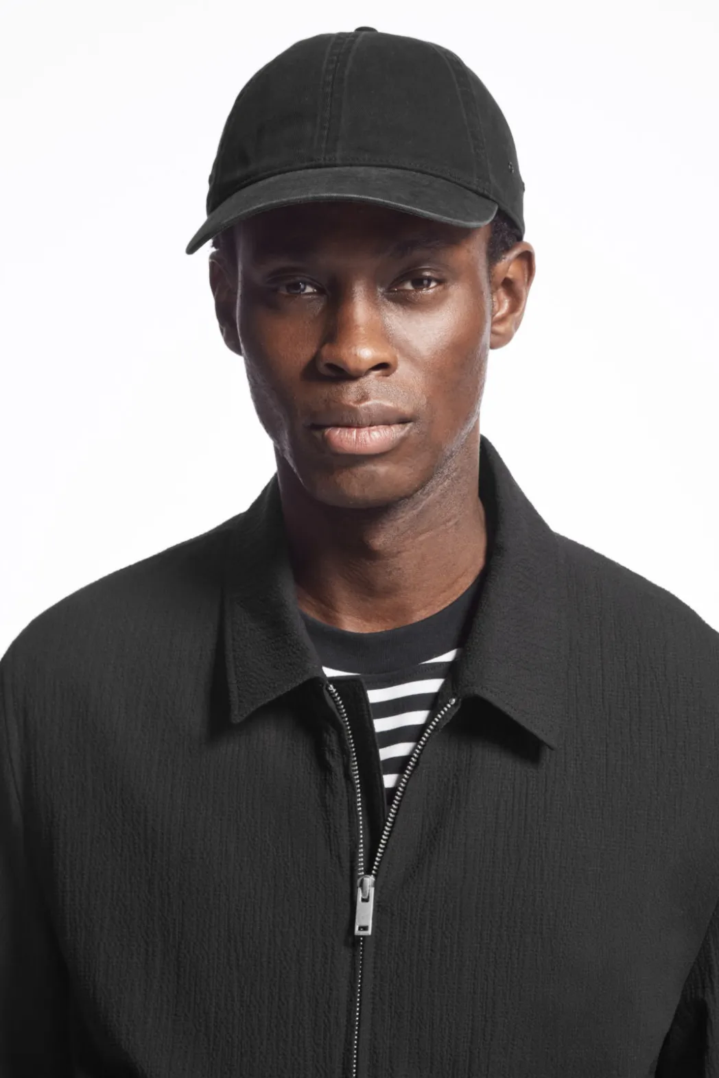 COS WASHED COTTON-TWILL BASEBALL CAP BLACK