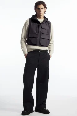 Online COS WATERPROOF UTILITY VEST DARK BROWN