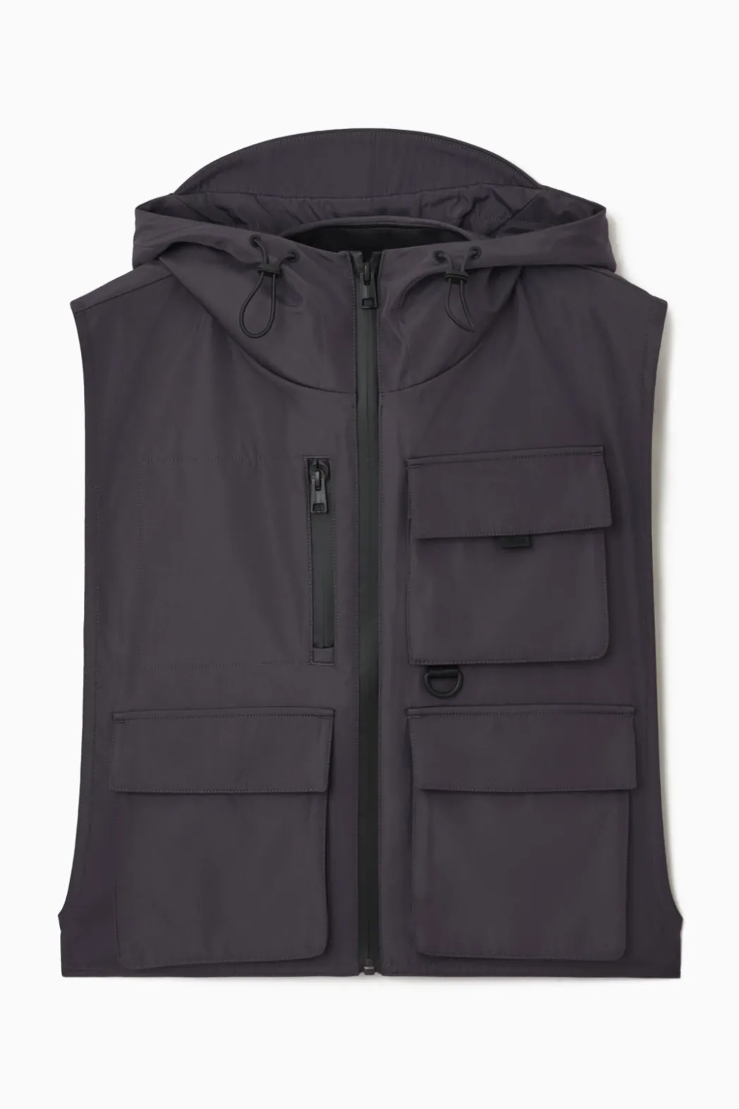 Online COS WATERPROOF UTILITY VEST DARK BROWN