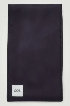 Discount COS WHIP-STITCHED DOUBLE-FACED WOOL SCARF NAVY
