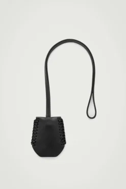 Outlet COS WHIP-STITCHED LEATHER LANYARD BLACK