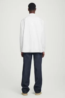 Discount COS WIDE OVERSIZED COTTON OXFORD SHIRT WHITE