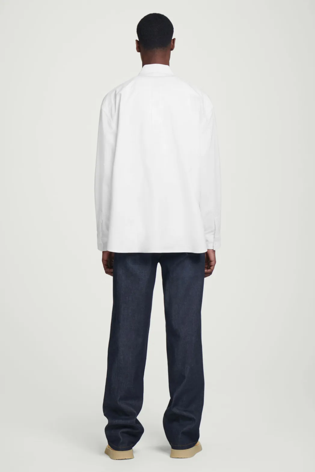 Discount COS WIDE OVERSIZED COTTON OXFORD SHIRT WHITE