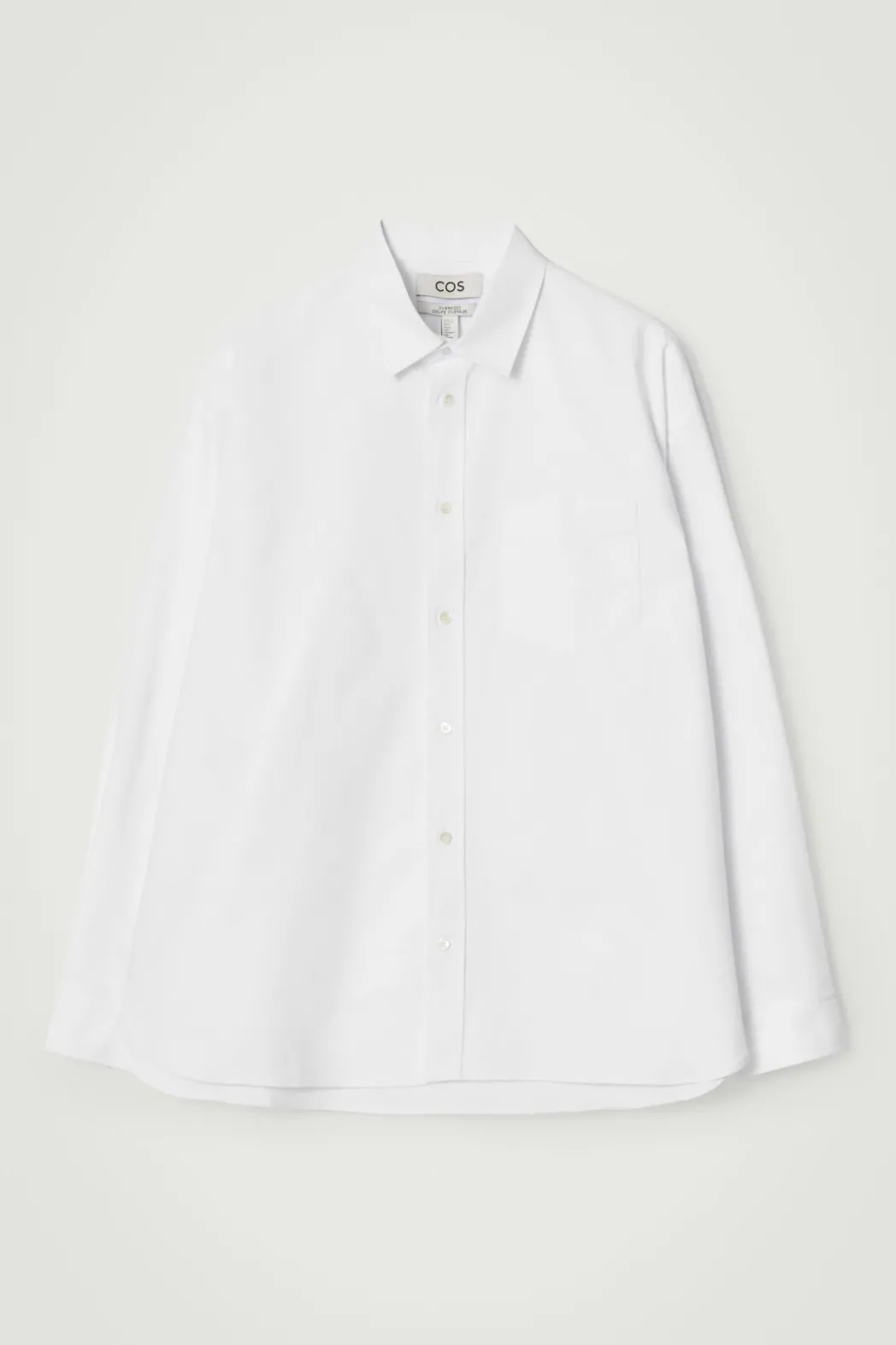 Discount COS WIDE OVERSIZED COTTON OXFORD SHIRT WHITE