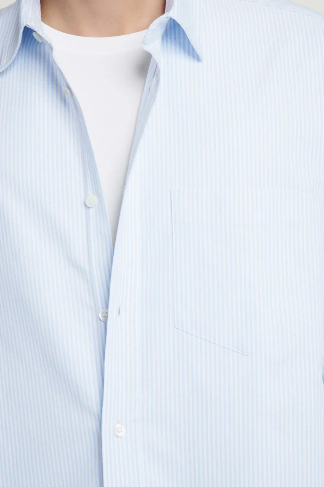 Discount COS WIDE OVERSIZED COTTON OXFORD SHIRT BLUE / PINSTRIPED