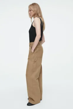 Clearance COS WIDE-LEG CANVAS UTILITY PANTS BEIGE