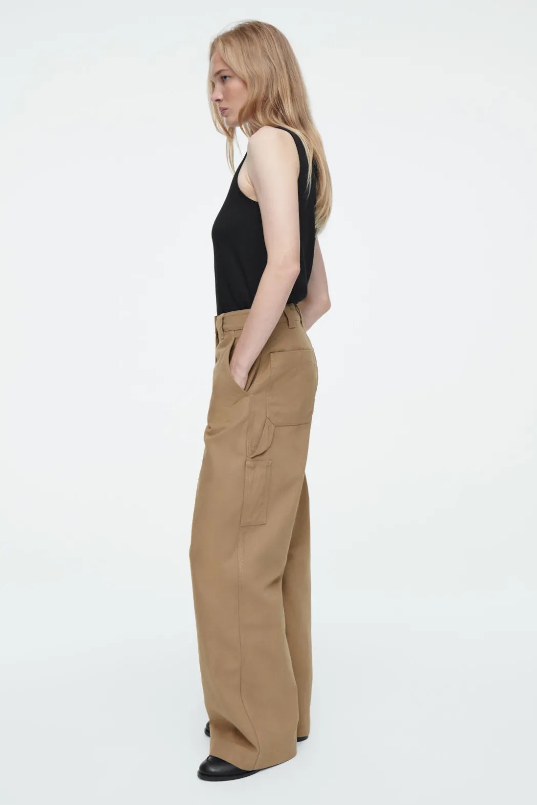 Clearance COS WIDE-LEG CANVAS UTILITY PANTS BEIGE
