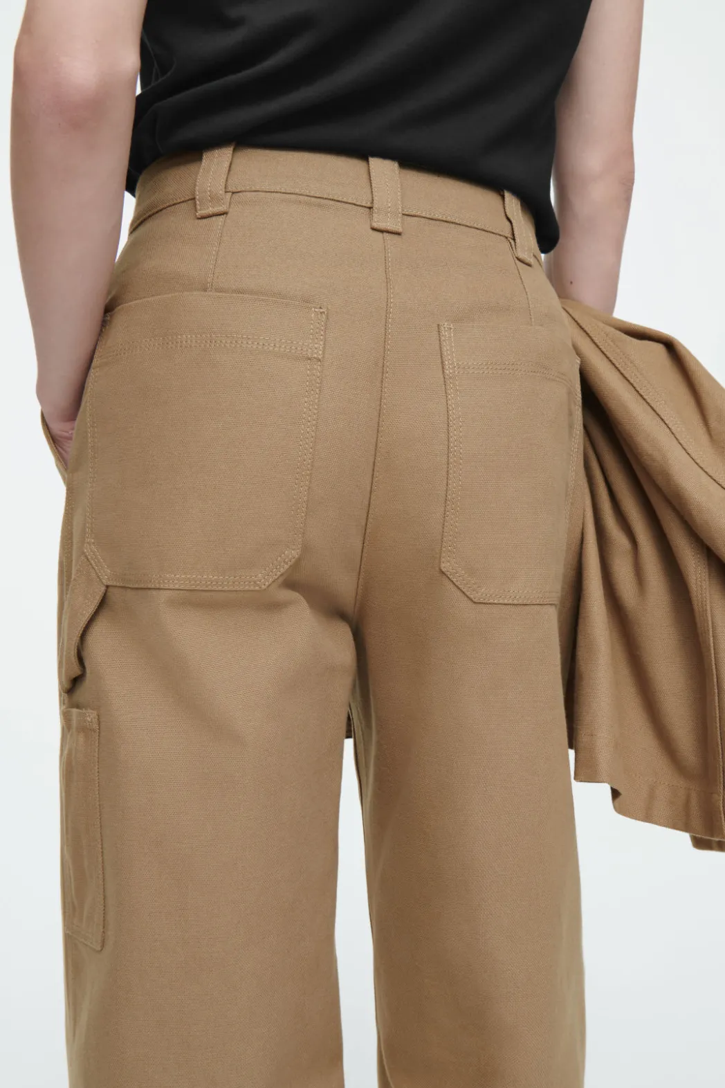 Clearance COS WIDE-LEG CANVAS UTILITY PANTS BEIGE
