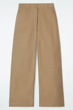 Clearance COS WIDE-LEG CANVAS UTILITY PANTS BEIGE