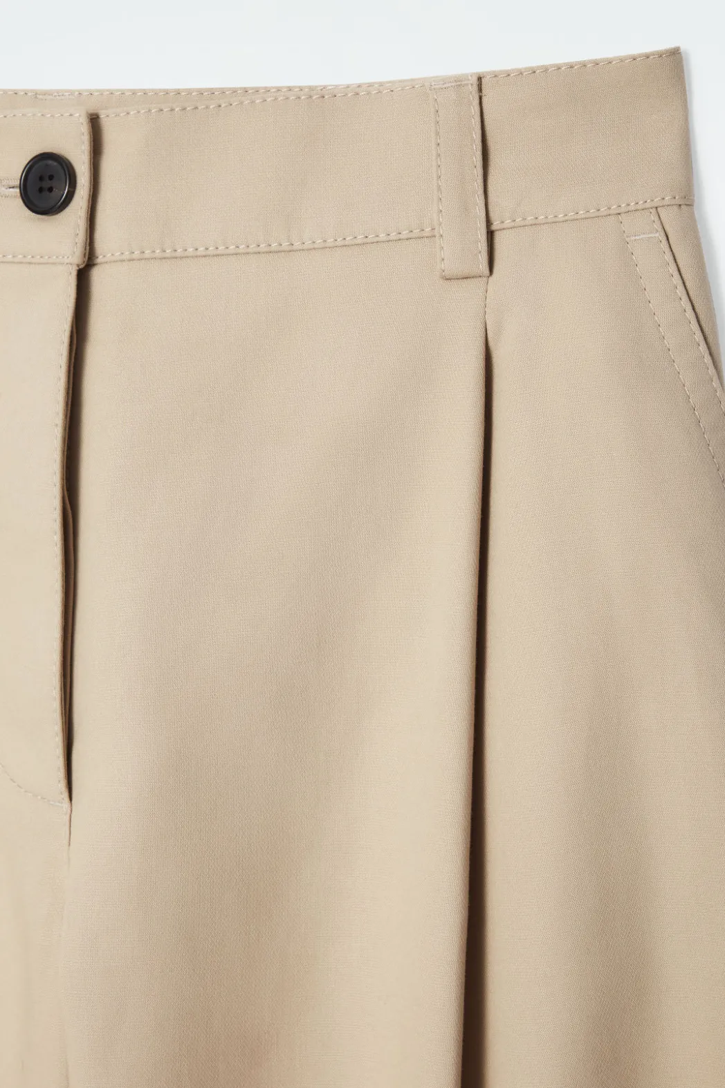 Discount COS WIDE-LEG COTTON PANTS BEIGE