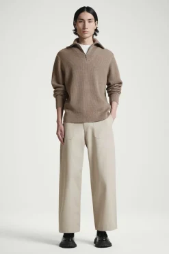 New COS WIDE-LEG COTTON UTILITY PANTS MOLE