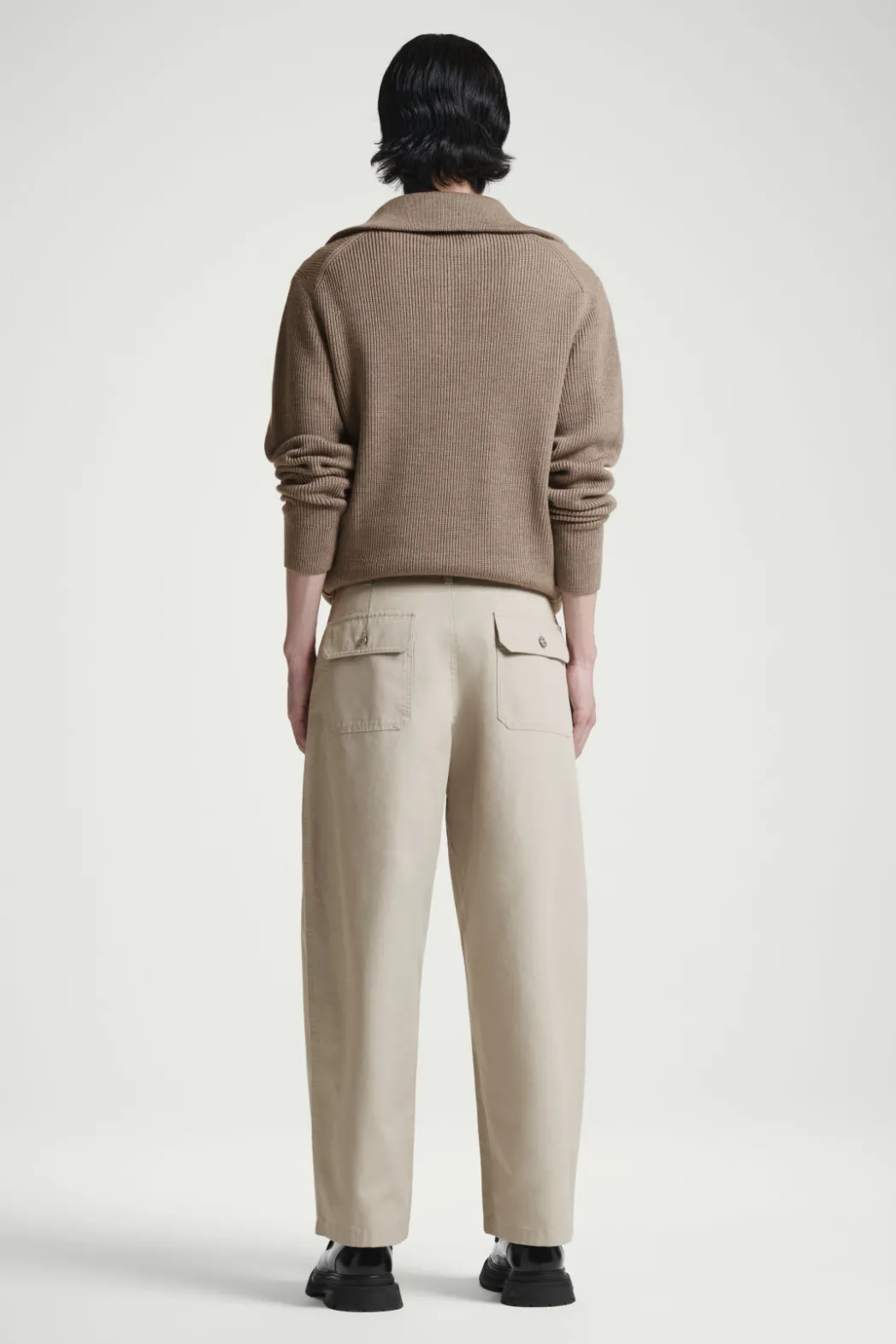 New COS WIDE-LEG COTTON UTILITY PANTS MOLE
