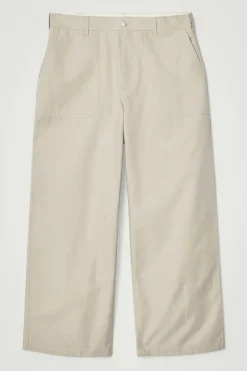 New COS WIDE-LEG COTTON UTILITY PANTS MOLE