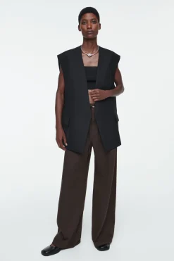 Online COS WIDE-LEG DRAWSTRING PANTS DARK BROWN