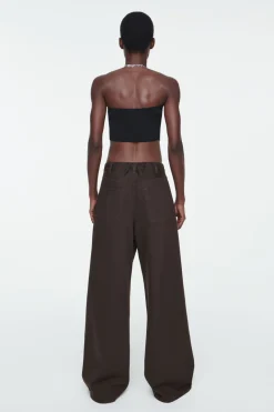 Online COS WIDE-LEG DRAWSTRING PANTS DARK BROWN