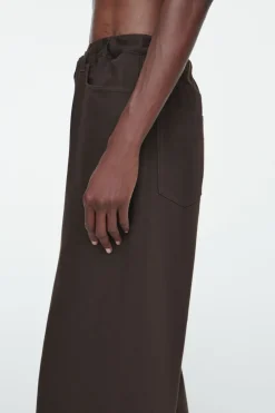 Online COS WIDE-LEG DRAWSTRING PANTS DARK BROWN
