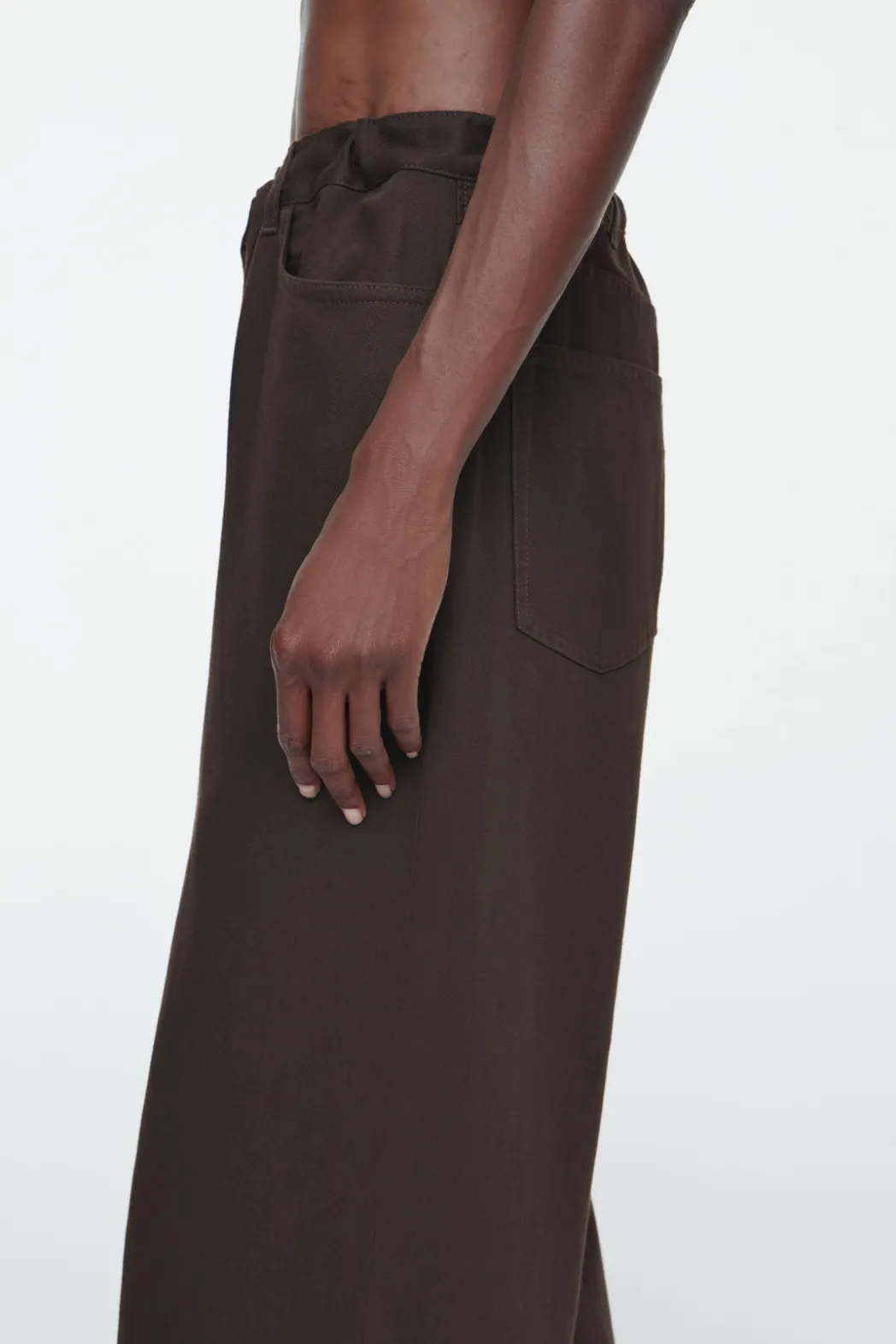 Online COS WIDE-LEG DRAWSTRING PANTS DARK BROWN