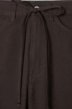 Online COS WIDE-LEG DRAWSTRING PANTS DARK BROWN