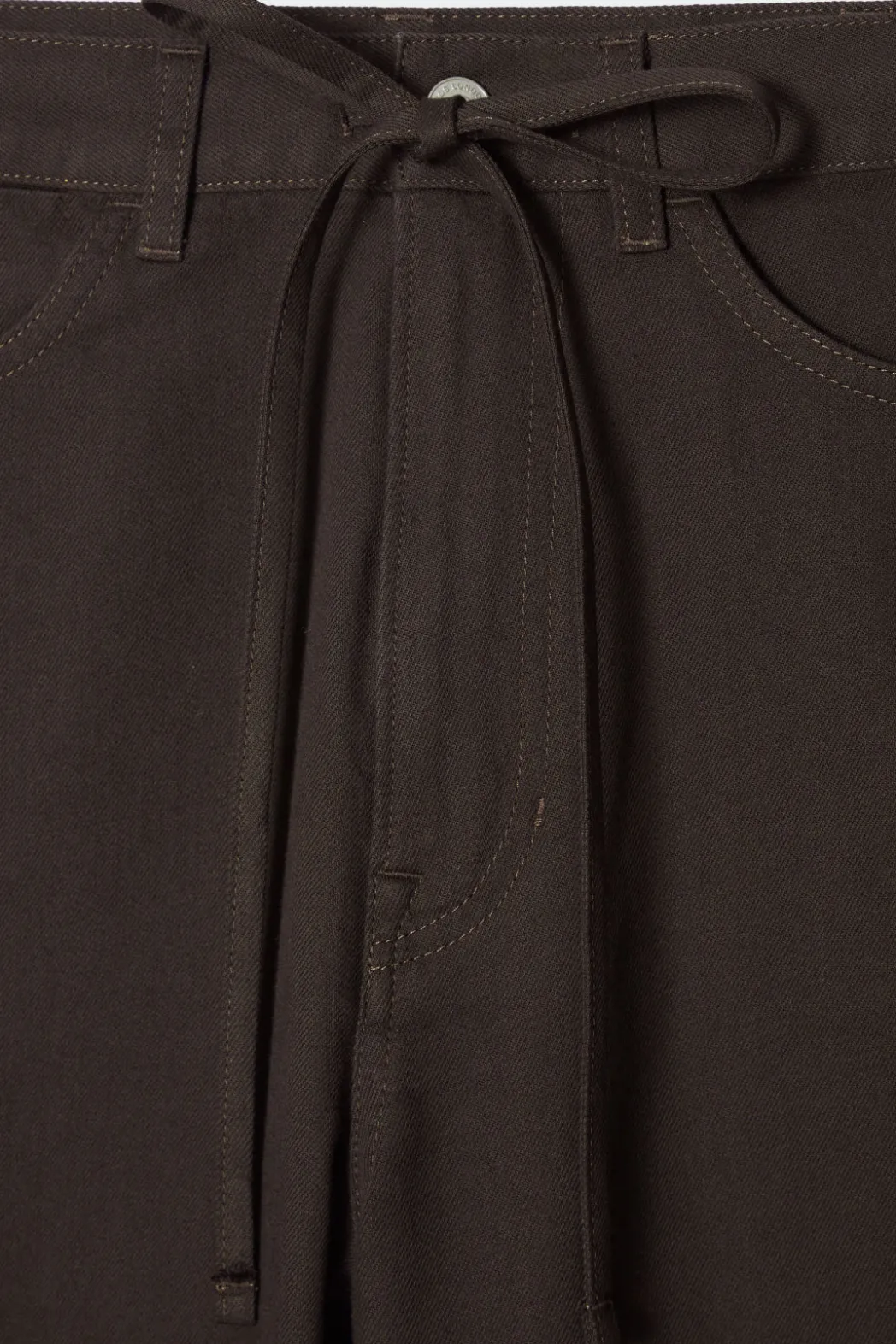 Online COS WIDE-LEG DRAWSTRING PANTS DARK BROWN