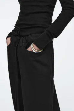 COS WIDE-LEG DRAWSTRING PANTS BLACK