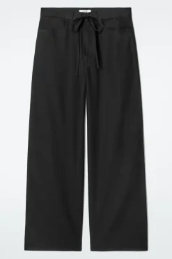 COS WIDE-LEG DRAWSTRING PANTS BLACK