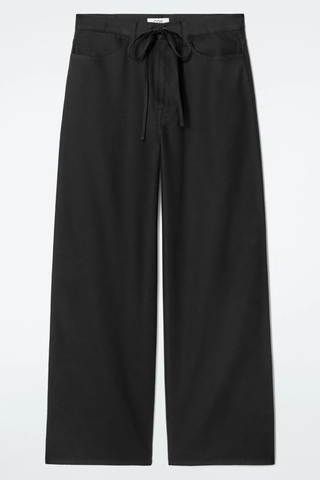 COS WIDE-LEG DRAWSTRING PANTS BLACK