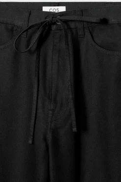 COS WIDE-LEG DRAWSTRING PANTS BLACK