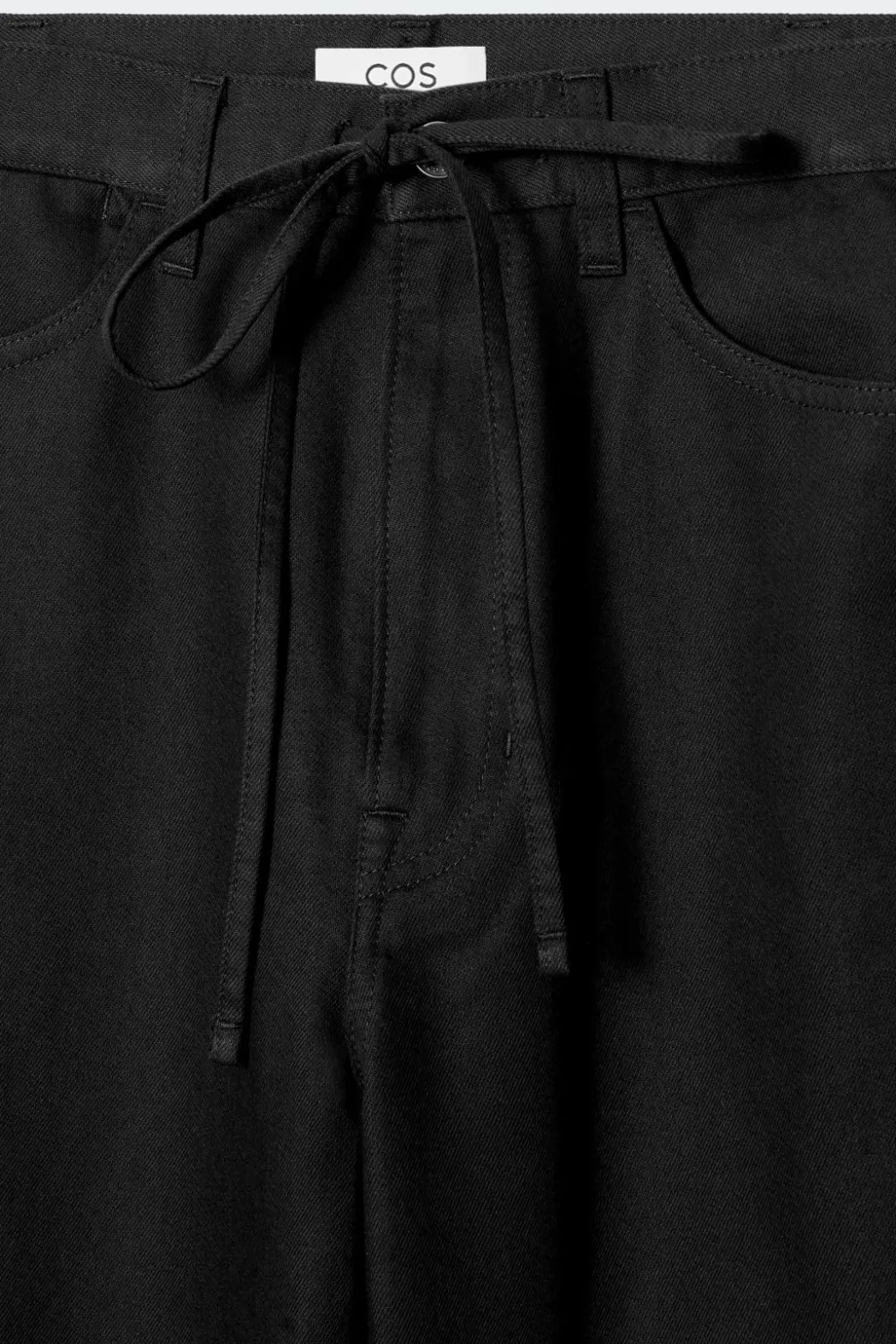 COS WIDE-LEG DRAWSTRING PANTS BLACK