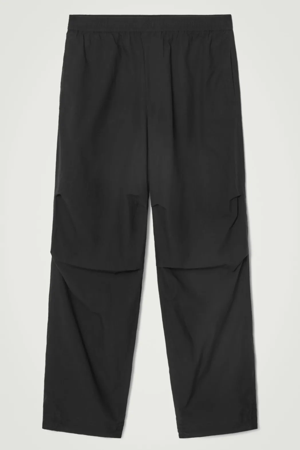 COS WIDE-LEG ELASTICATED COTTON PANTS BLACK