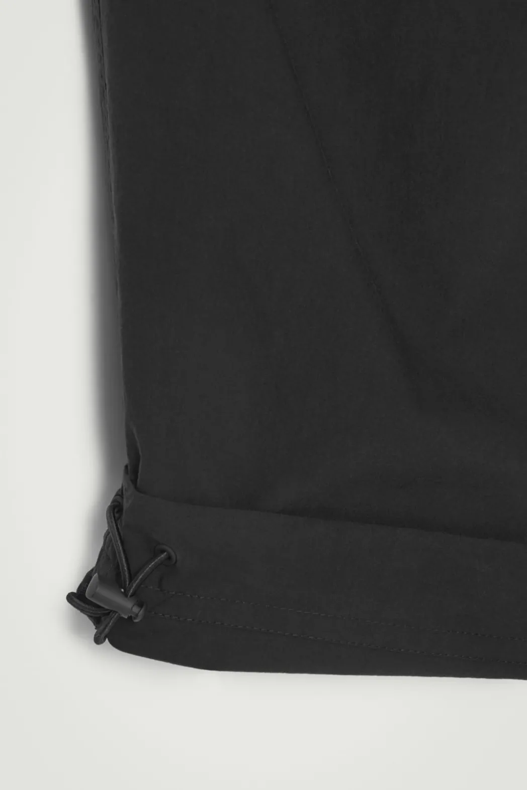COS WIDE-LEG ELASTICATED COTTON PANTS BLACK