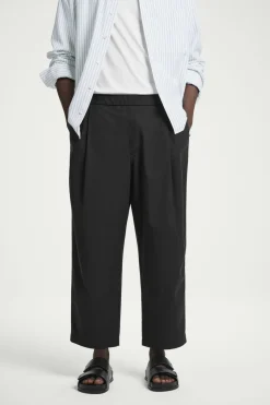 Best COS WIDE-LEG ELASTICATED PANTS BLACK