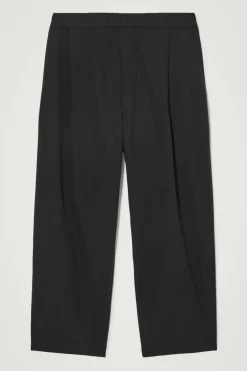 Best COS WIDE-LEG ELASTICATED PANTS BLACK