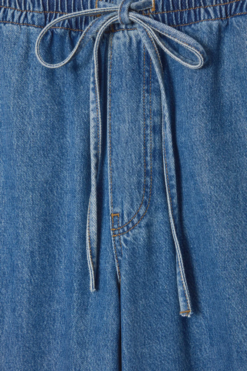 COS WIDE-LEG FLUID DENIM PANTS WASHED BLUE