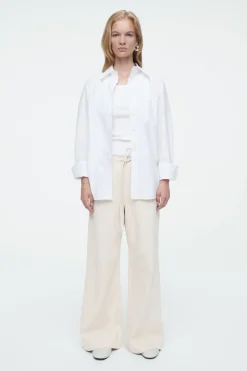 Online COS WIDE-LEG FLUID DENIM PANTS ECRU