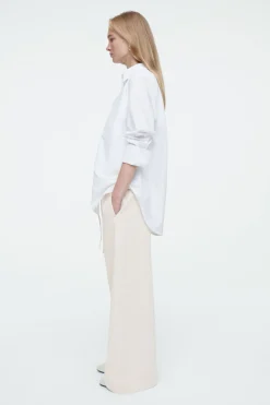 Online COS WIDE-LEG FLUID DENIM PANTS ECRU