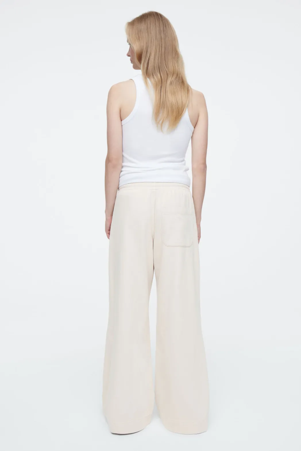 Online COS WIDE-LEG FLUID DENIM PANTS ECRU