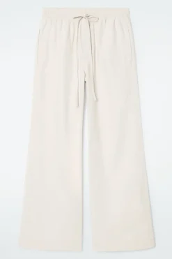 Online COS WIDE-LEG FLUID DENIM PANTS ECRU