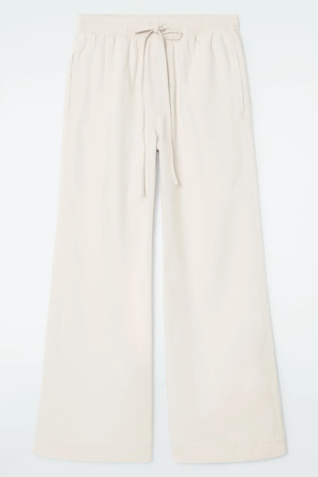 Online COS WIDE-LEG FLUID DENIM PANTS ECRU