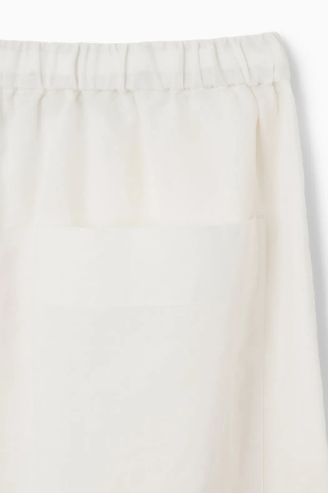 COS WIDE-LEG LINEN DRAWSTRING PANTS WHITE