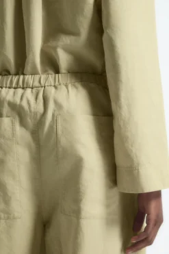 Hot COS WIDE-LEG LINEN DRAWSTRING PANTS WASHED KHAKI