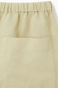 Hot COS WIDE-LEG LINEN DRAWSTRING PANTS WASHED KHAKI