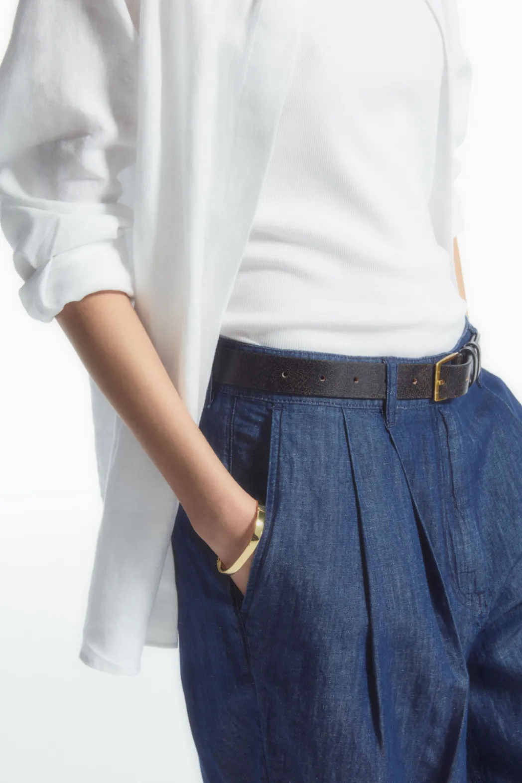 Hot COS WIDE-LEG TAILORED DENIM PANTS BLUE