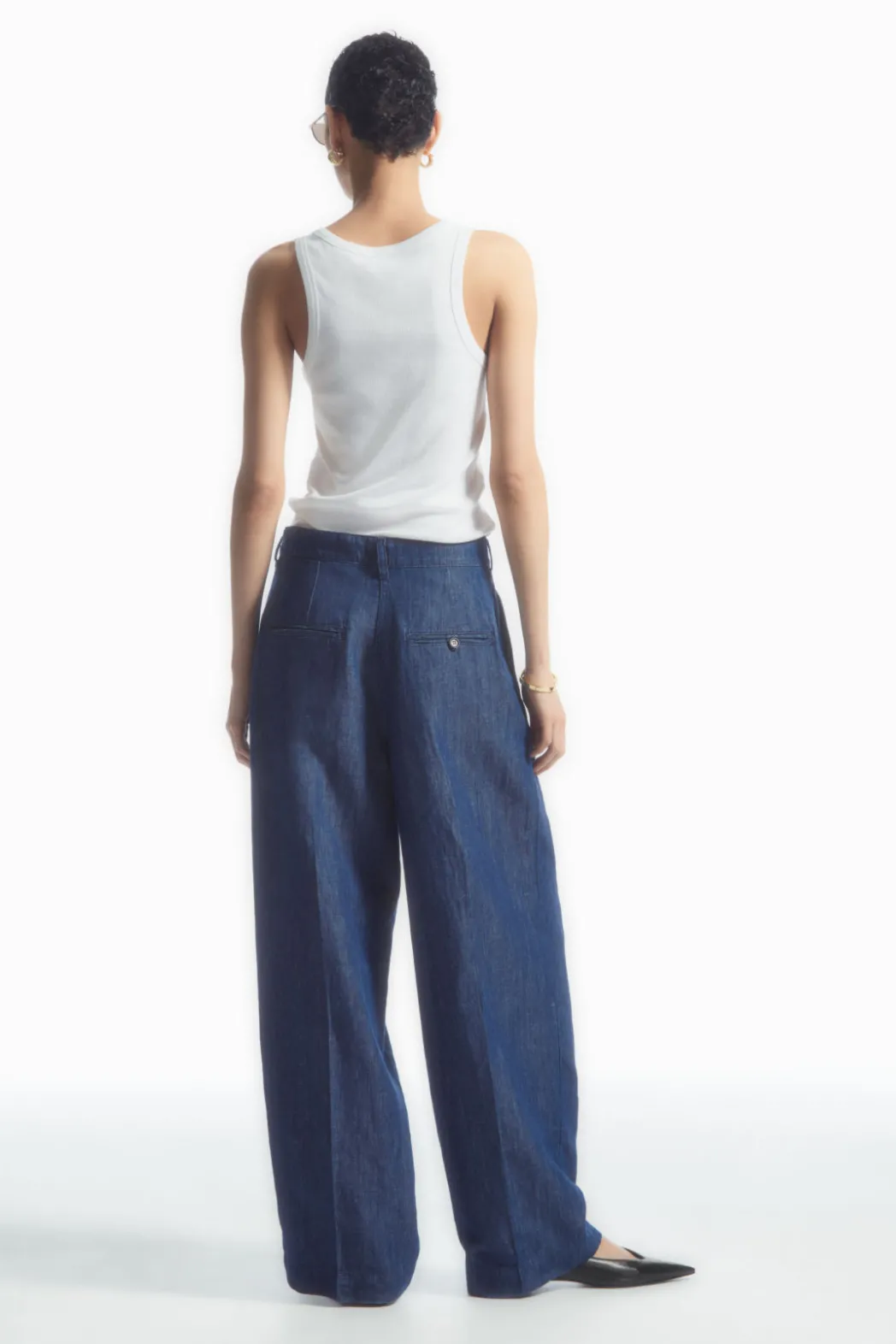 Hot COS WIDE-LEG TAILORED DENIM PANTS BLUE