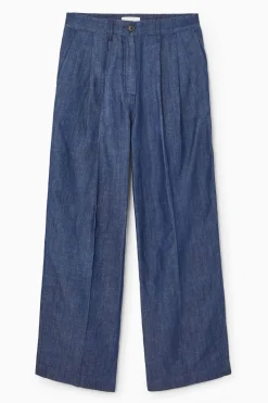 Hot COS WIDE-LEG TAILORED DENIM PANTS BLUE